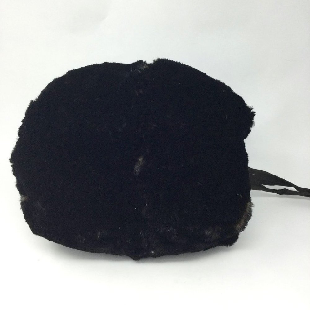 Vintage Fur Muff Hand Warmer Muffler Black